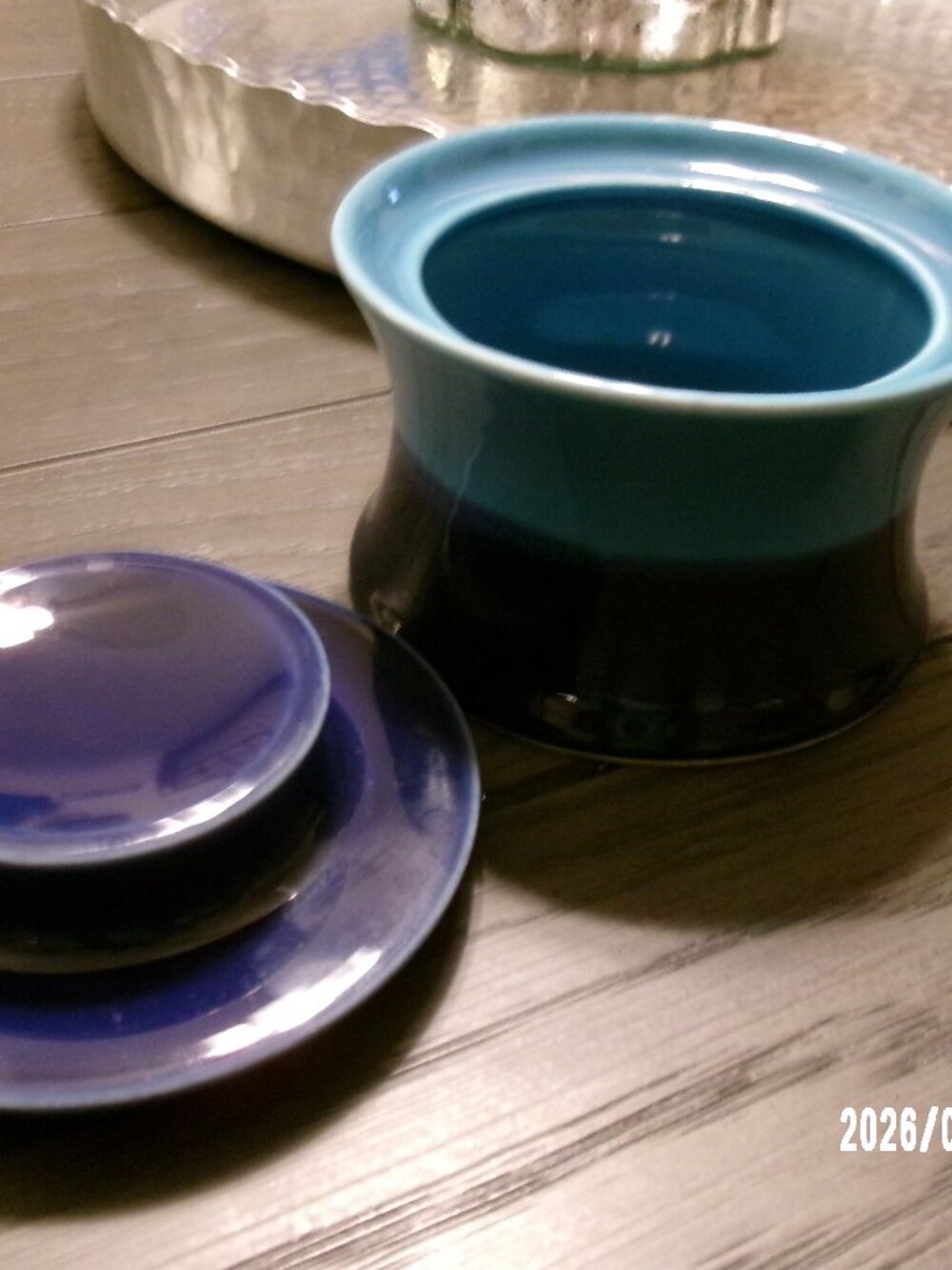 Rosenthal BJORN WIINBL AD "HOURGLASS" Covered Sugar Bowl BLUE TURQUOISE  1960'S